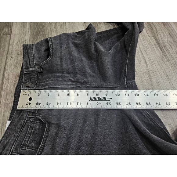 American Eagle Women Size 0 Regular Highest Rise Distressed Black Grey Mom Jeans - Picture 10 of 11